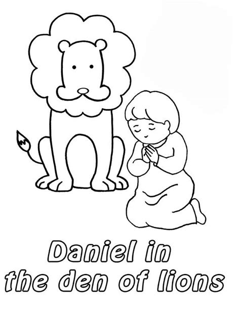 daniel prostrated in front of god in daniel and the lions den coloring page